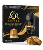 LöR Coffee Bonjour Blend packaging with coffee machine and capsules on a white background
