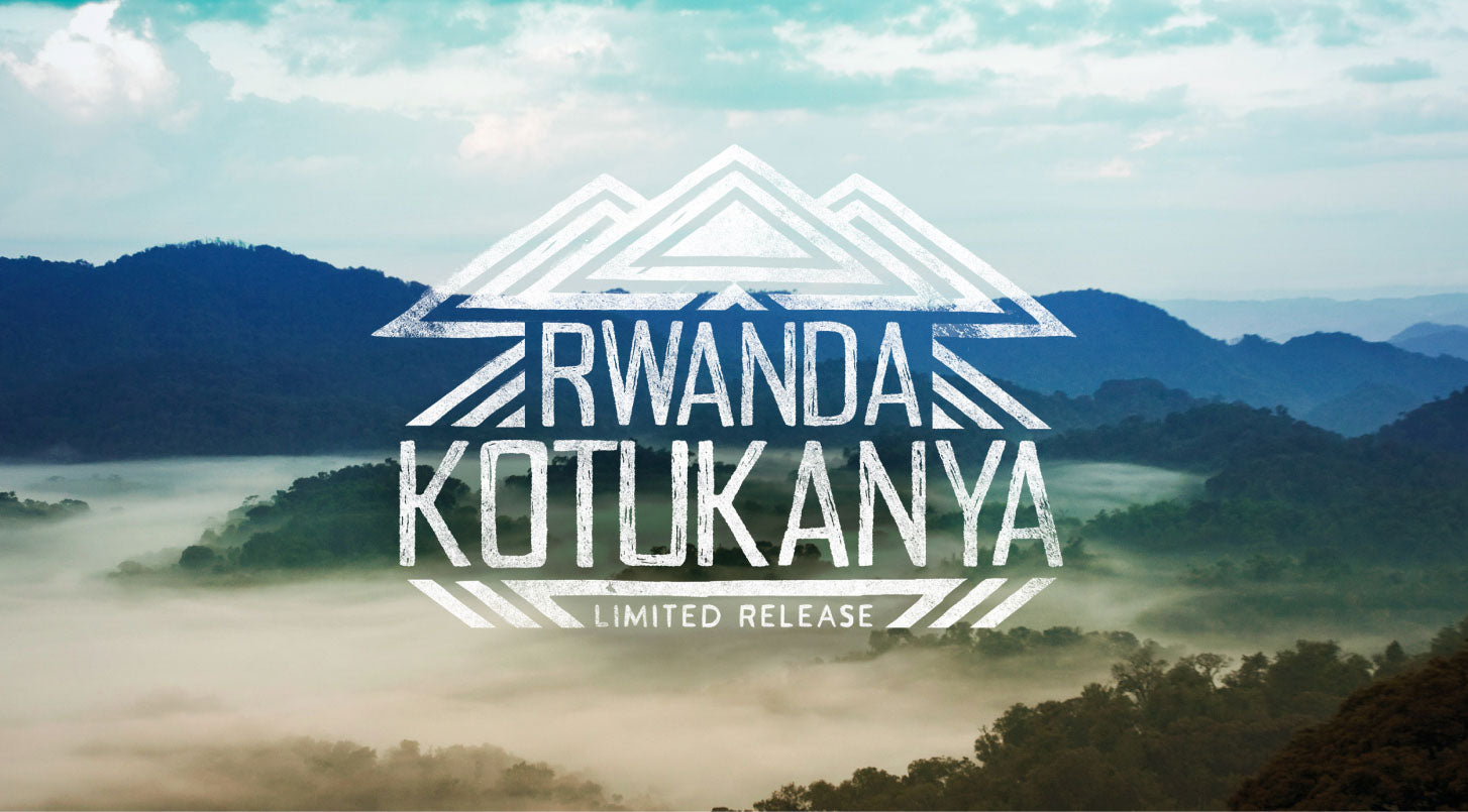 Peet's Coffee Rwanda Kotukanya Limited Release Logo with blue mountains in the background