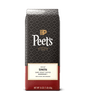 Peet's coffee bag with dark pattern and red bottom on a green background