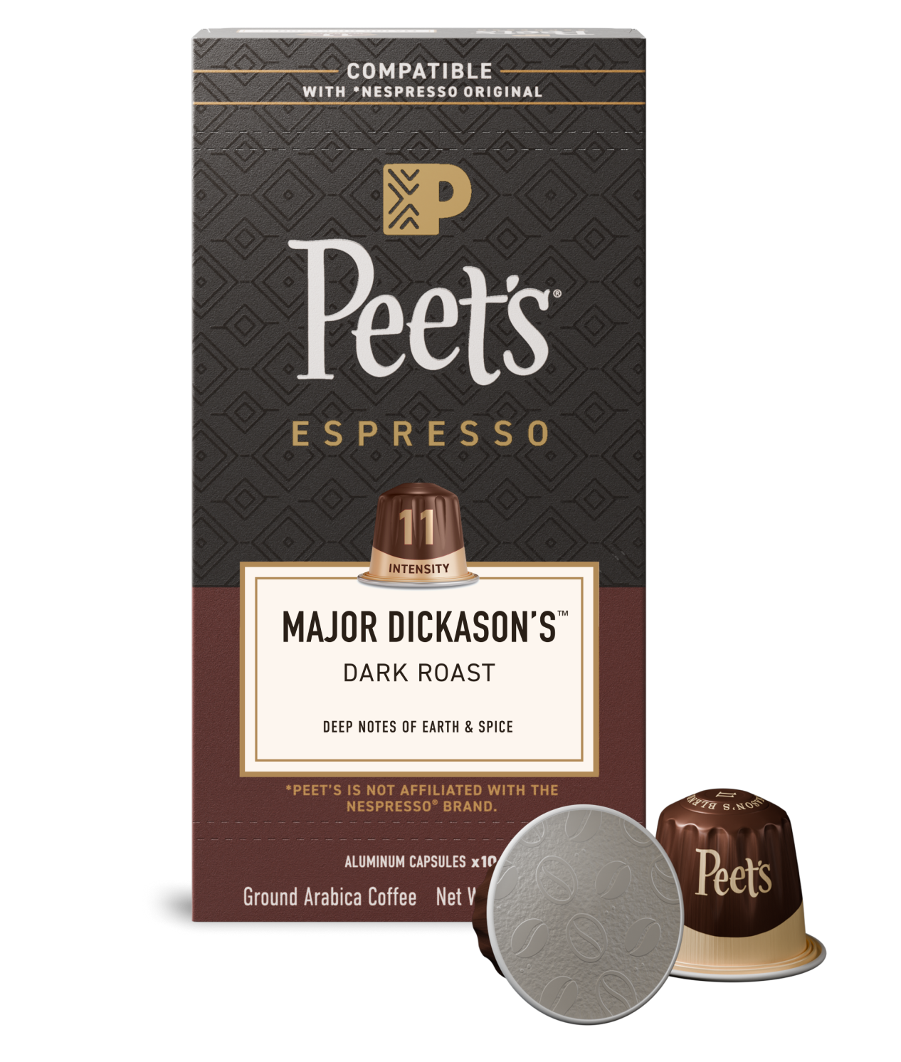Peet's Coffee Major Dickason's Blend® Espresso capsules front of package