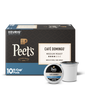 Box of Peet's Cafe Domingo K-Cup pods with two pods on a white background