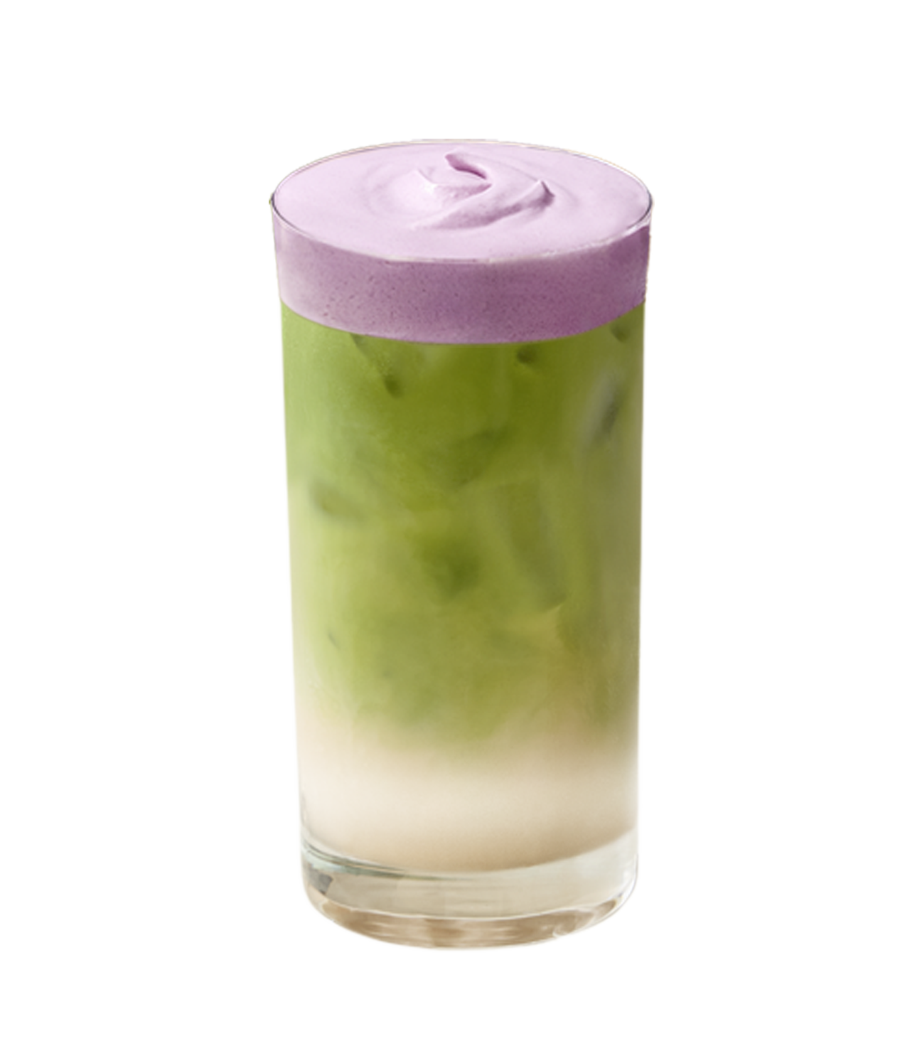 Iced Ube Matcha Latte with Ube Cream Top