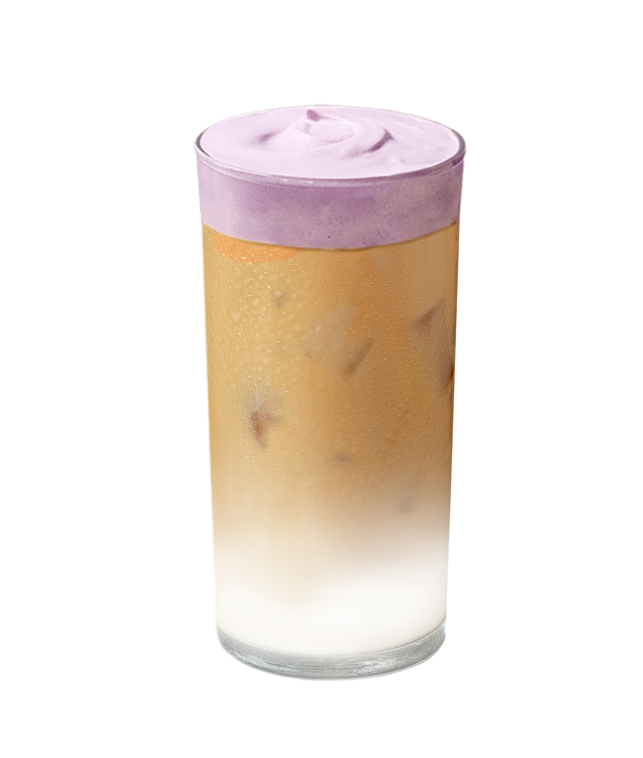 Iced Vanilla Latte with Ube Cream Top