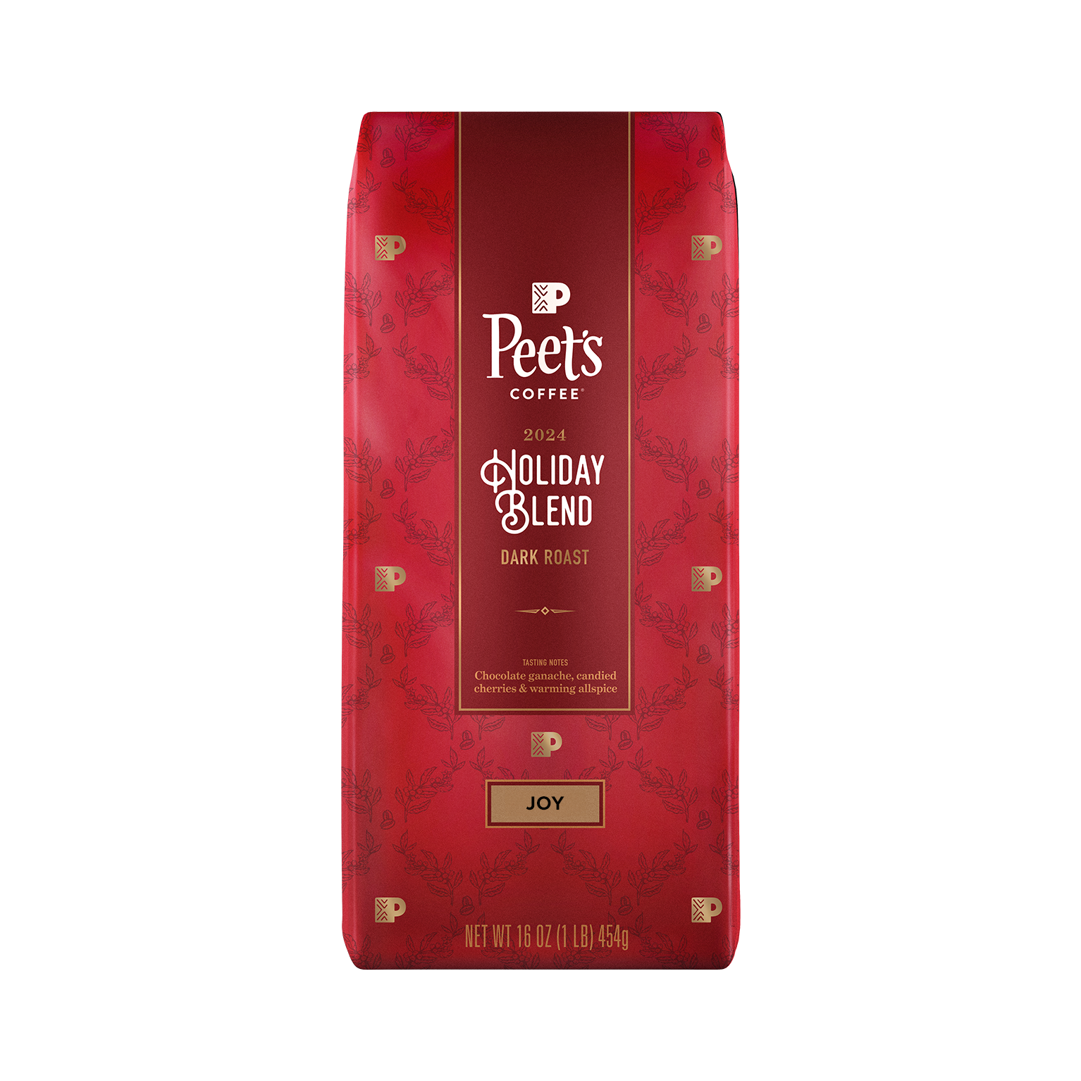 Peet's Coffee Holiday Blend in a red holiday bag