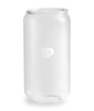 Clear glass cold brew mug with a Peet's Logo on a white background