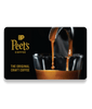 Peet's Coffee Coffee gift card with espresso being drawn image in front of card